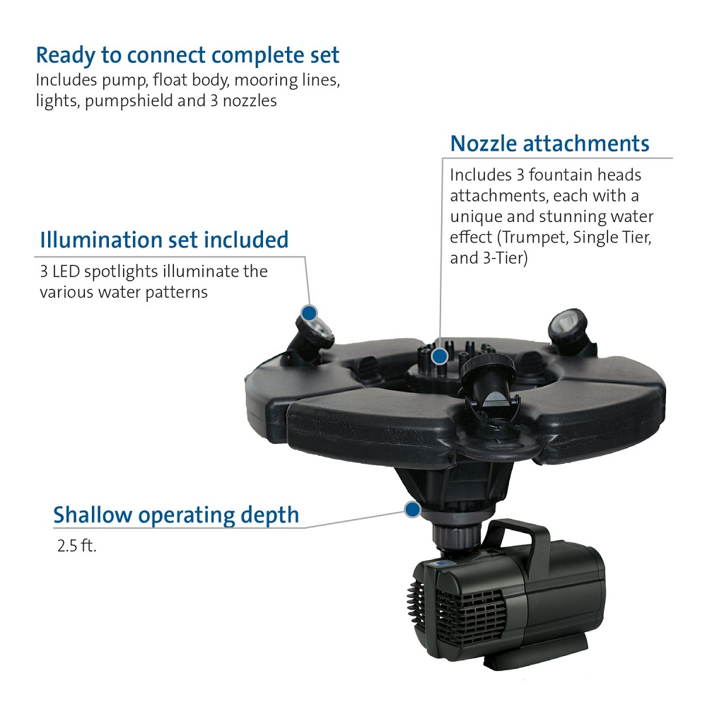 Floating fountain with lights